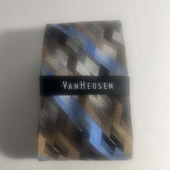 🆕Van Heusen tie blue and brown - Picture 1 of 7